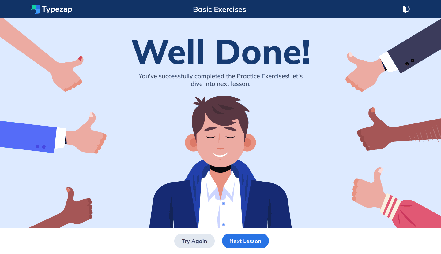 Task completion page